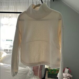 Cozy White Fleece Turtleneck Sweater